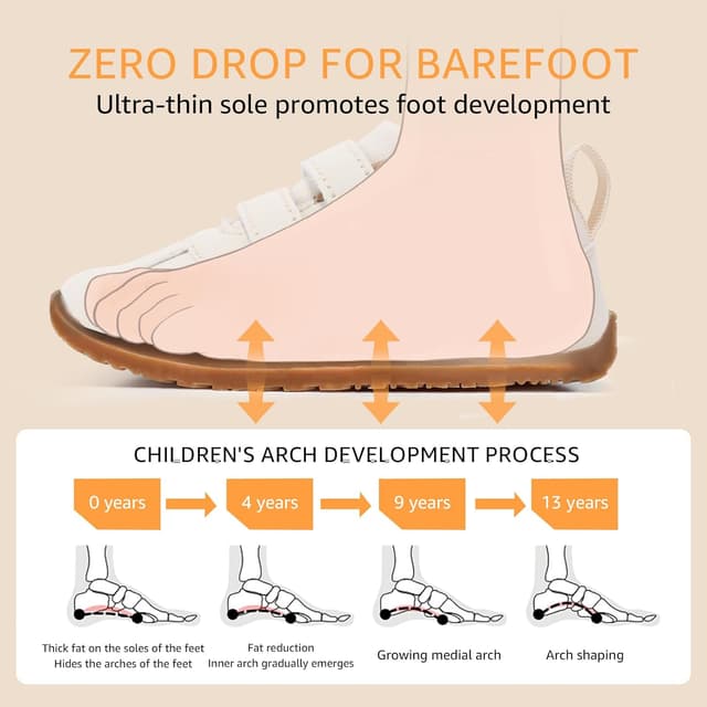 Detalle de STQ Kids Wide Toe Box Zero Drop Barefoot Trainers (Toddler & First Walking Shoes)
