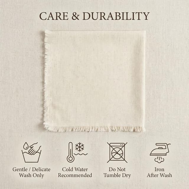 Thumbnail 6 de ACCENTHOME Natural Cotton Linen Napkin Set 18x18