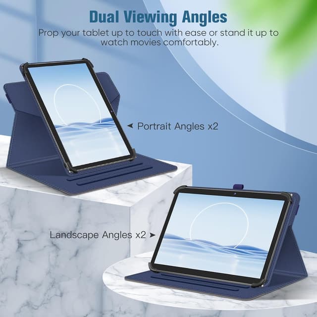 Detalle de FINTIE Universal Tablet Hülle 9–11 Zoll (Indigoblau) mit 360° Drehung – für Modelle wie DOOGEE U11/Tab G6 & mehr