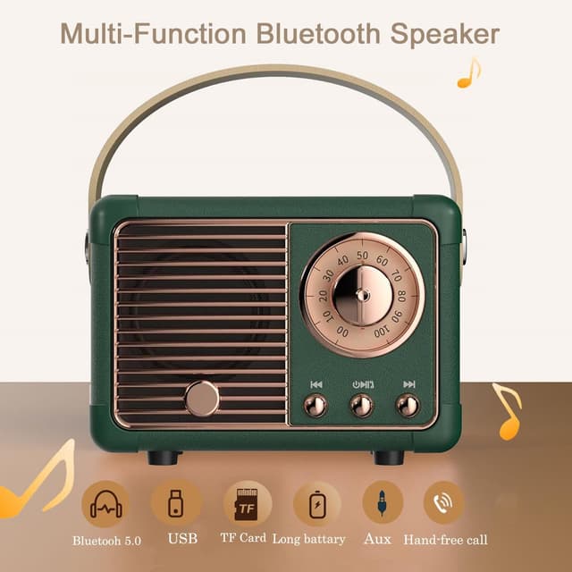Detalle 2 de Caulikine Retro Bluetooth Speaker Vintage portable speaker