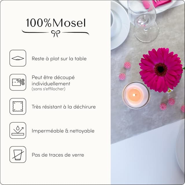 Thumbnail 5 de 100%Mosel Chemin de Table 30 cm x 25 m 🎉