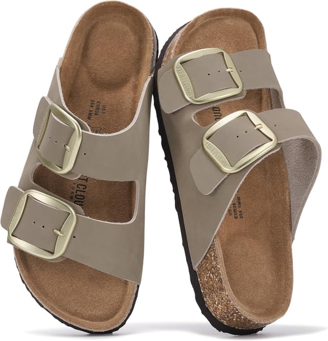 Detalle de Project Cloud Santorini 100% Genuine Leather Flat Sandals for Women