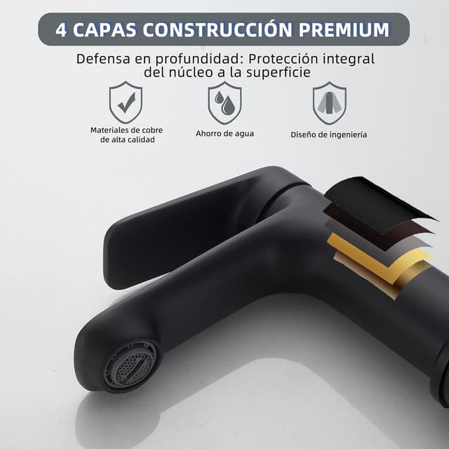 Detalle 2 de BELZ Grifo Lavabo Monomando 🛁 Ahorro de Agua y Energía, Moderno