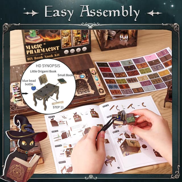 Detalle 2 de Book nook DIY miniature kit 282 pieces