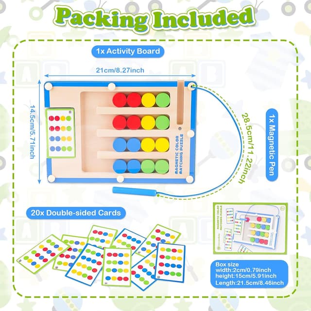 Thumbnail 6 de Kids Montessori Magnetic Wooden Puzzle Board 5.7x8.26