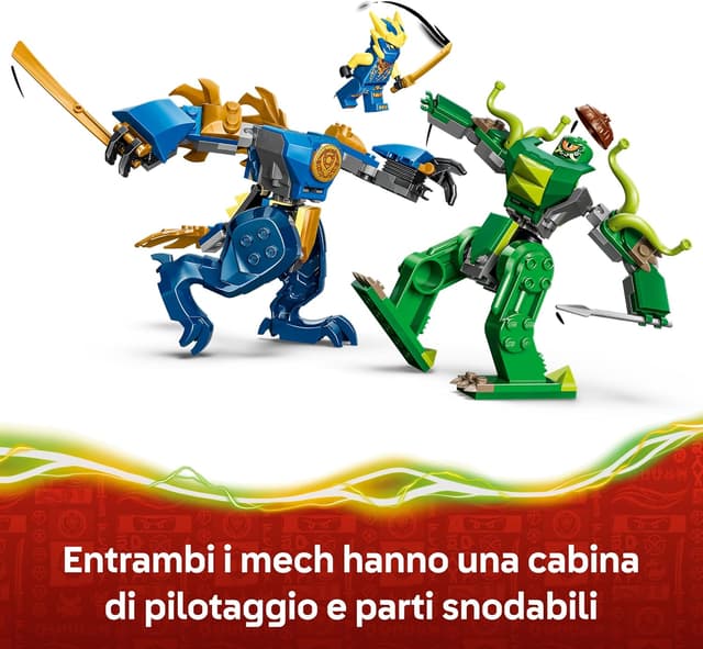 Detalle de LEGO NINJAGO 71853 Duello con il Drago-Mech di Jay – set con 2 action figure, 2 minifigure e armi