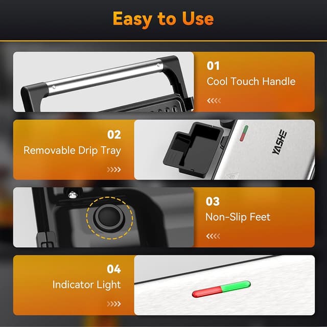 Detalle 2 de YASHE Sandwich Toaster 1500W panini press