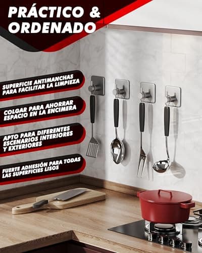 Thumbnail 4 de Auxmir Ganchos adhesivos para pared 6 piezas