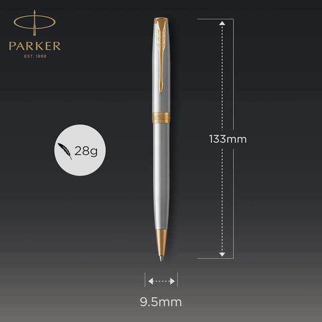 Detalle 2 de Parker Sonnet penna a sfera in acciaio inox con finiture oro 🖊