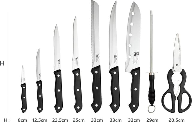 Detalle 2 de Renberg Tenessy 🗡️ Set de Cuchillos de Cocina 15 Piezas