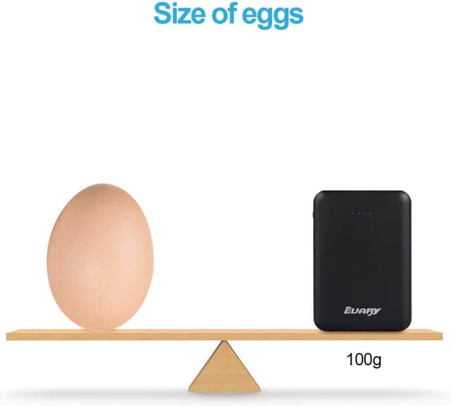 Detalle 2 de EVARY Mini Power Bank 5000 mAh (2 confezioni) bianco e nero con cavo micro USB