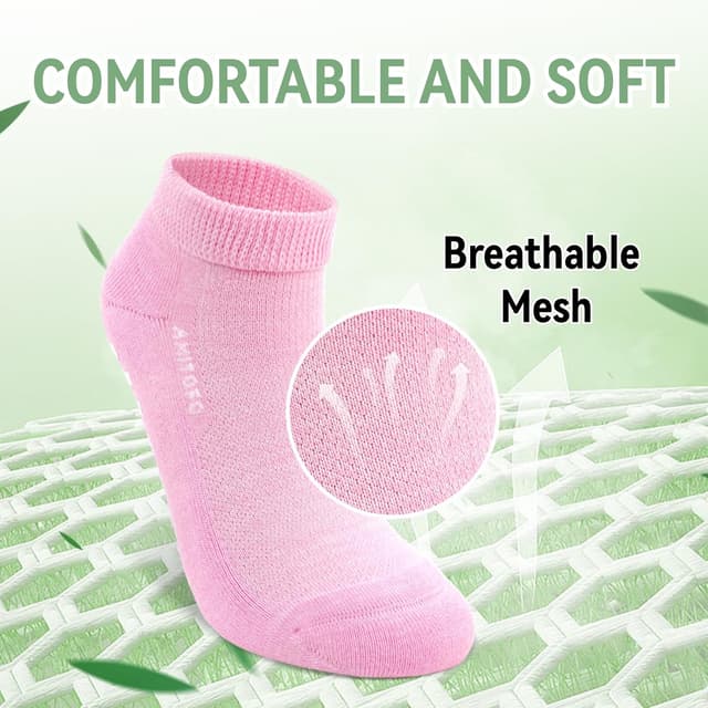 Detalle 2 de LOFIR Ankle Diabetic Socks for Women (bamboo, non-slip grippers, cushioned sole) – 6 pairs