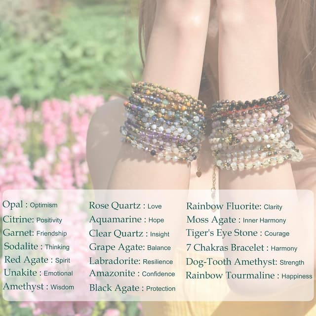 Thumbnail 6 de Farfume Edelstein Perlen Armband für Frauen mit 4 mm Kristallen & Silber 925 – elastisches Chakra-Armband