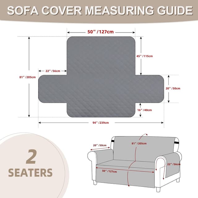 Detalle 2 de FIGOOO copridivano impermeabile 2 posti