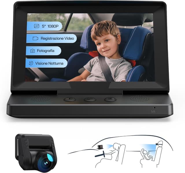 Detalle de WOLFANG WB01 5" Baby Car Camera 1080P