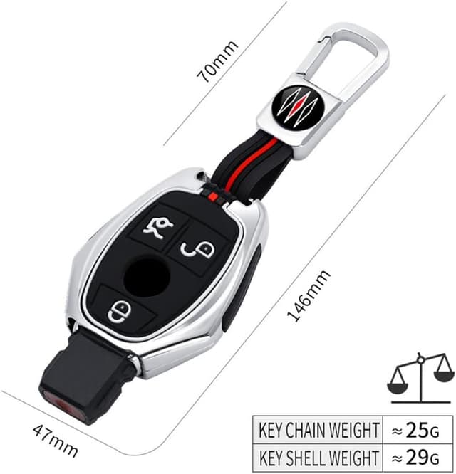 Detalle 2 de Happyit zinc alloy and silicone car key cover case (for selected Mercedes-Benz models)