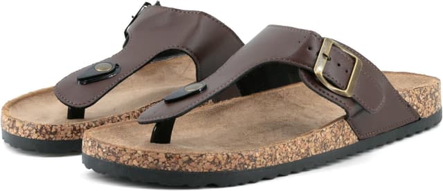 Detalle 2 de JOMIX infradito uomo con fibbia regolabile, suola in sughero e design a punta MCI250209