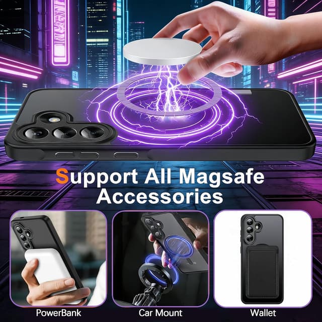 Detalle 2 de ANLYGOLD coque magnétique translucide avec protection écran et caméra pour Samsung Galaxy A57 5G compatible MagSafe