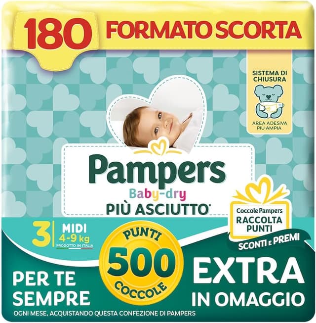 Detalle de Pampers Baby Dry Midi Taglia 3 180 pannolini