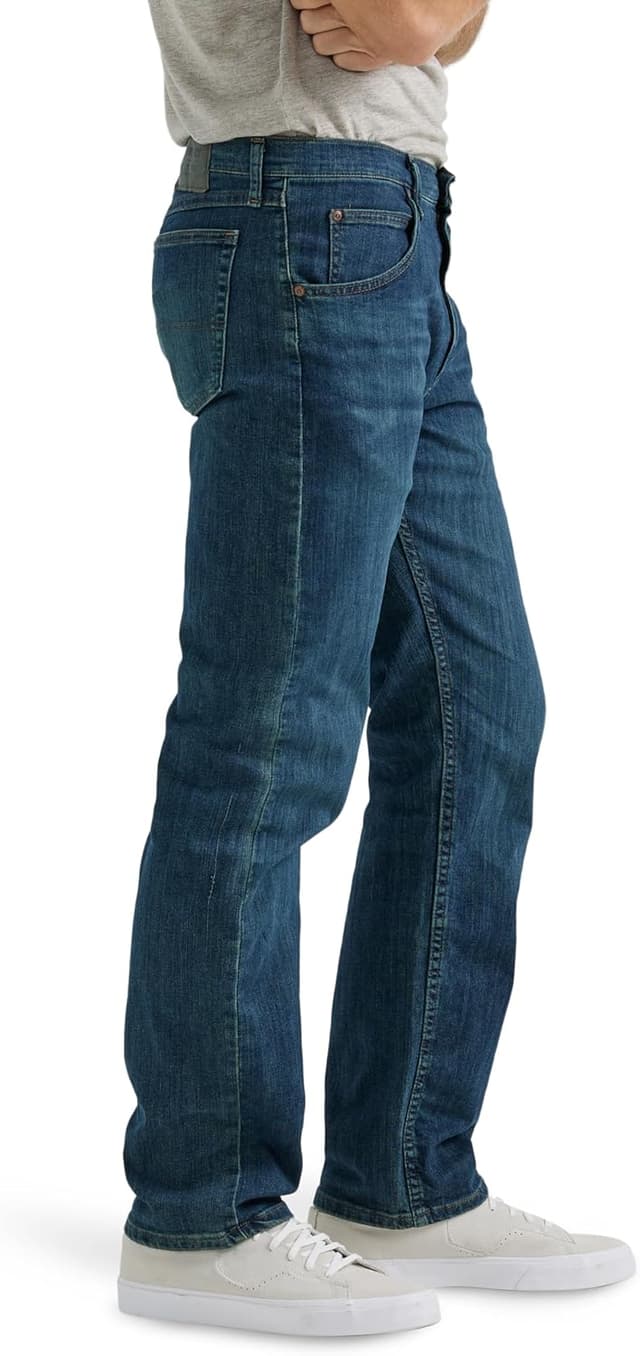Detalle de Wrangler Authentics Men’s Classic Relaxed Fit Flex Jeans (5-pocket, zip fly)