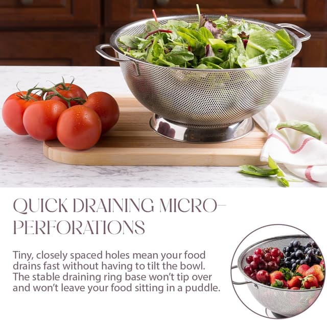Detalle de Bellemain Colander 5 Qt Stainless Steel 🍴