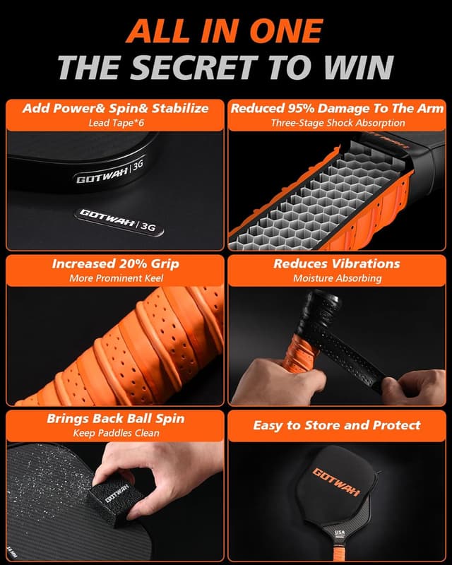 Thumbnail 2 de GOTWAH P1 Raqueta pickleball 3K T700 USAPA