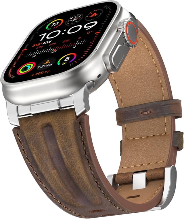 Detalle de Genuine leather Apple Watch strap 49mm