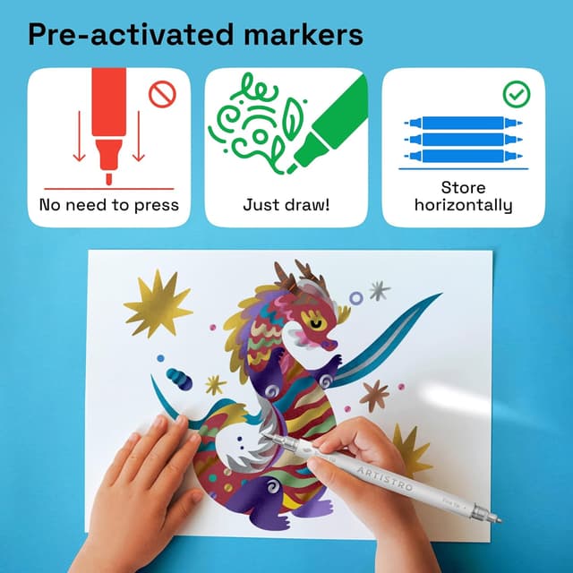 Detalle de ARTISTRO 2 black acrylic paint pens 1 mm