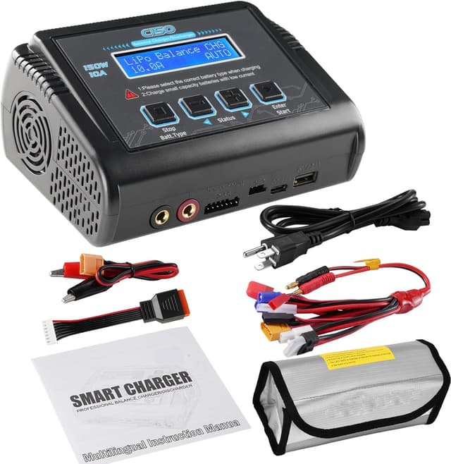 Detalle de RC LiPo Battery Charger 150W 10A Smart Balance Charger/Discharger (1S-6S LiPo, 1-15S NiMH, 1-10S PB) with AC/DC cables