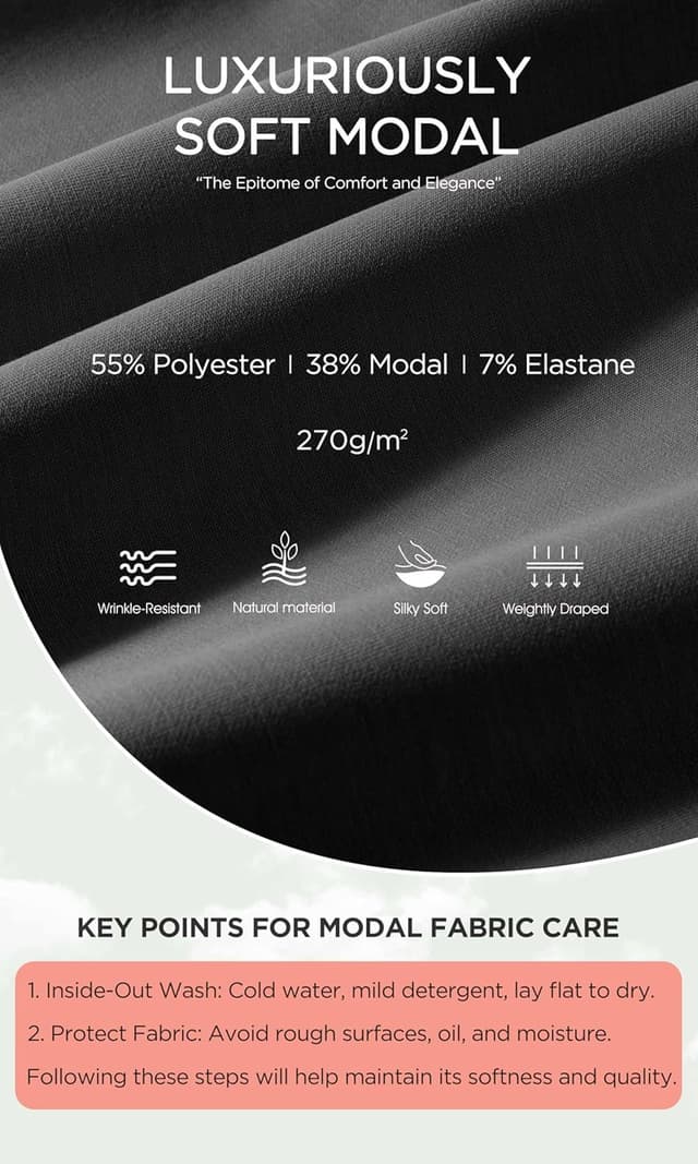 Detalle 2 de ODODOS Modal Soft Relaxed Shorts for Women (4" or 6" inseam) with Adjustable Shockcord Waist