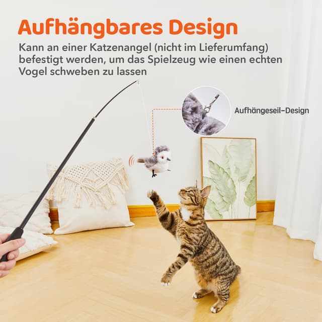 Thumbnail 5 de Potaroma Katzenspielzeug Flatternder Vogel 10,2 cm