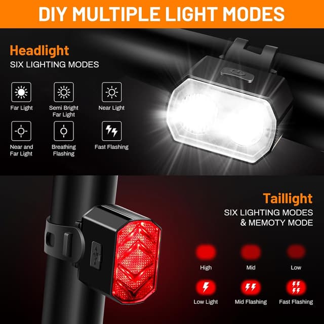 Detalle de Vinabo Kit Luci Bicicletta 450mAh