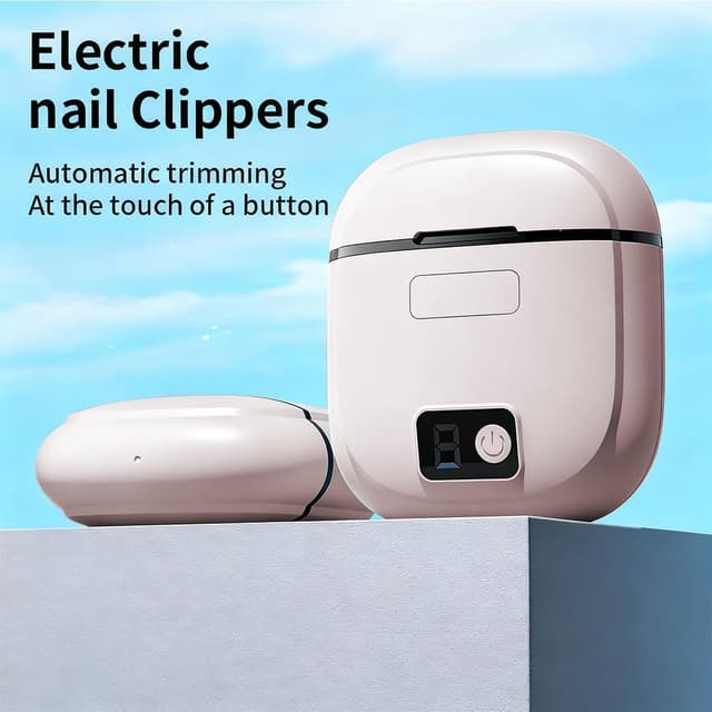 Detalle 2 de Tagliaunghie elettrico + tagliaunghie obliquo con LED (3 velocità) rosa