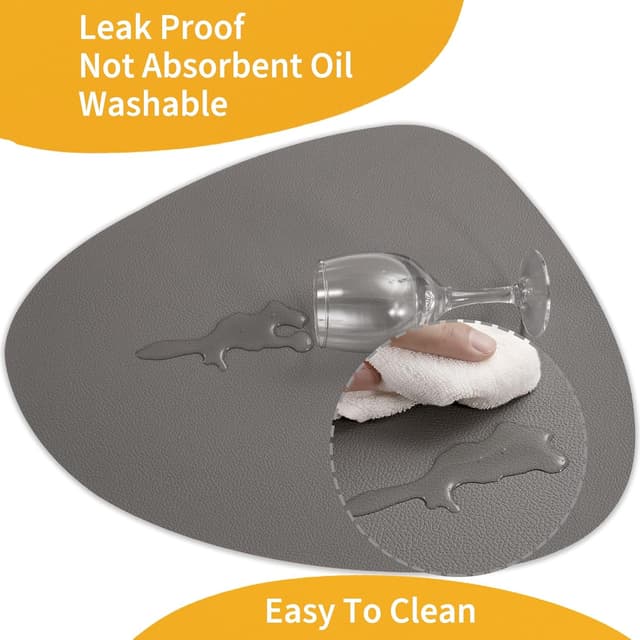 Detalle 2 de Myir JUN Tischsets mit Untersetzern Set aus Leder 4-teilig