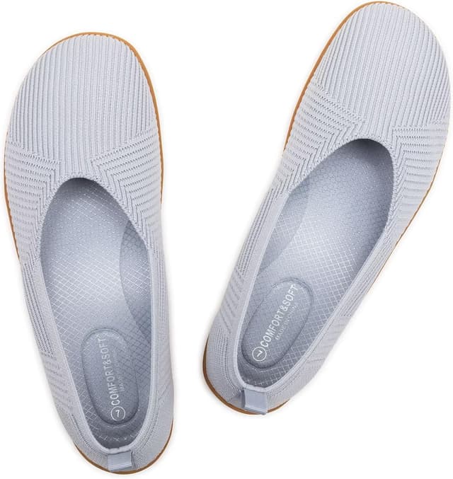 Detalle de Frank Mully Damen-Ballerinas für den Sommer – bequeme, rutschfeste Flats mit breiter Zehenpartie