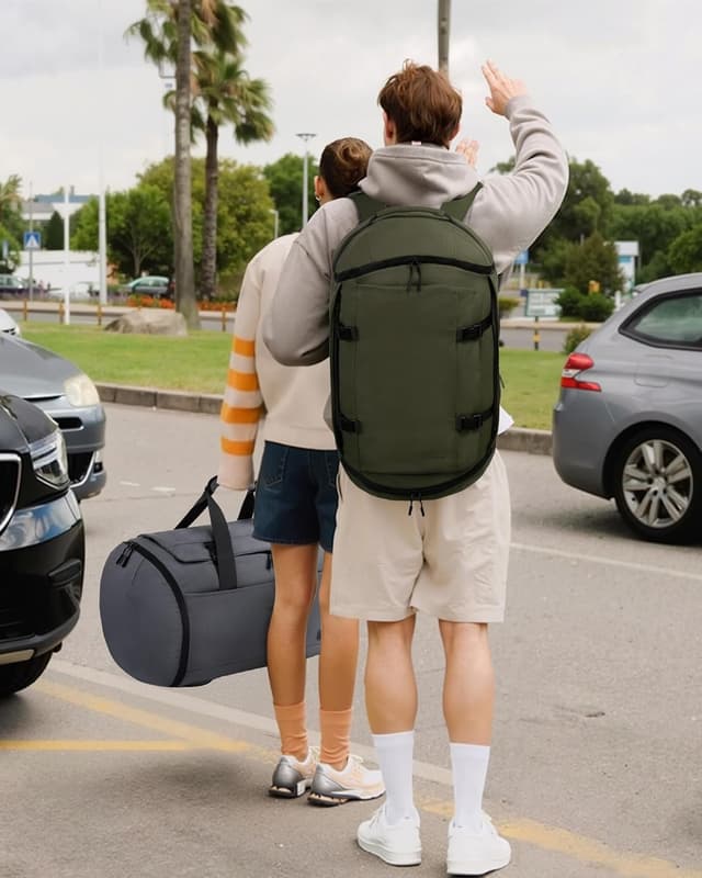 Thumbnail 6 de LOVEVOOK Reisetasche Sporttasche Rucksack (56L) mit Schuhfach & Nassfach – Dunkelgrün