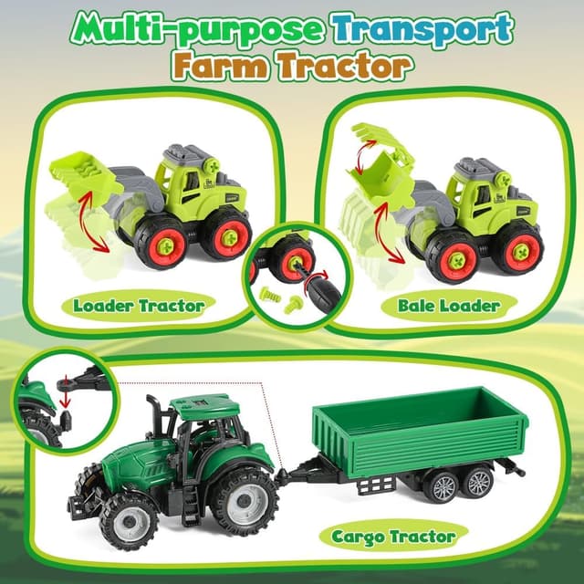 Detalle de FRUSE Bauernhof-Sandspielset mit 1 kg Magic Toy Sand, Traktoren & Bauernhof-Zubehör für Kinder ab 3 Jahren