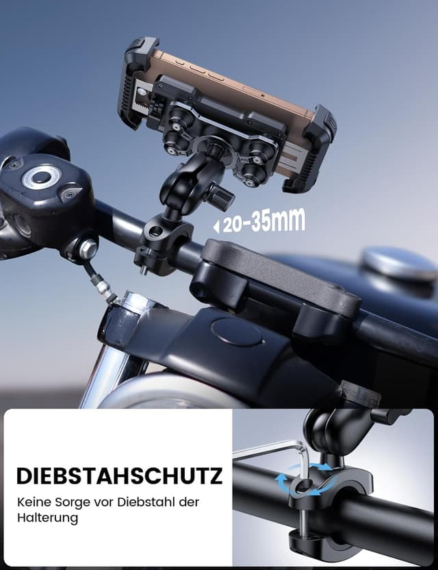Detalle 2 de Lamicall Handyhalterung Motorrad 720° drehbar