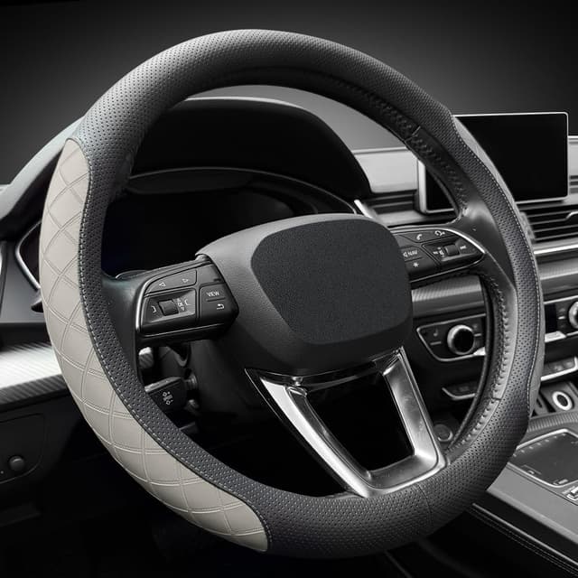 Thumbnail 1 de LKWLIKEI Nappa Leather Steering Wheel Cover 14.5–15"