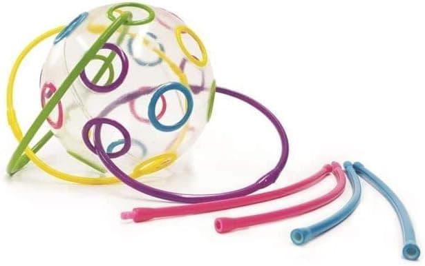 Detalle de Edushape BSM Lacage Malin : jeu d’enfilage avec balles transparentes et tiges flexibles colorées