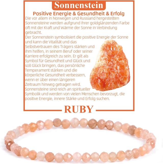 Thumbnail 6 de Ruby bracciale donna in pietra naturale 4 mm con perle sfaccettate elasticizzato in lapislazzuli