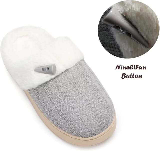 Thumbnail 6 de NineCiFun Women's Slip-On Fuzzy Memory Foam Slippers