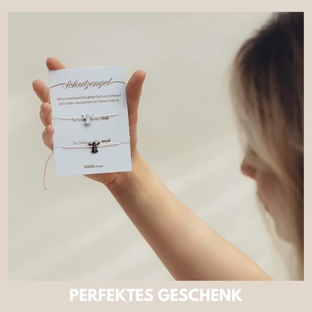 Detalle de GD GOOD.designs EST. 2015 Bracelet d’amitié pour 2 personnalisable avec cœur en or rose 18 carats