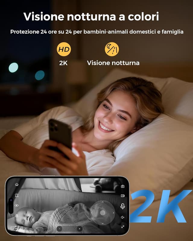Detalle de ANBIUX Camera Surveillance WiFi 2K — caméra intérieure