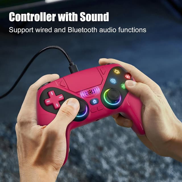 Detalle 2 de Lapezei Wireless Controller for PS5/Slim/Pro/PC with back paddles, 3.5mm audio jack and dual vibration