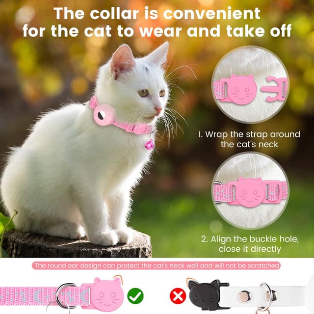 Detalle 2 de Reflective cat collar with AirTag holder