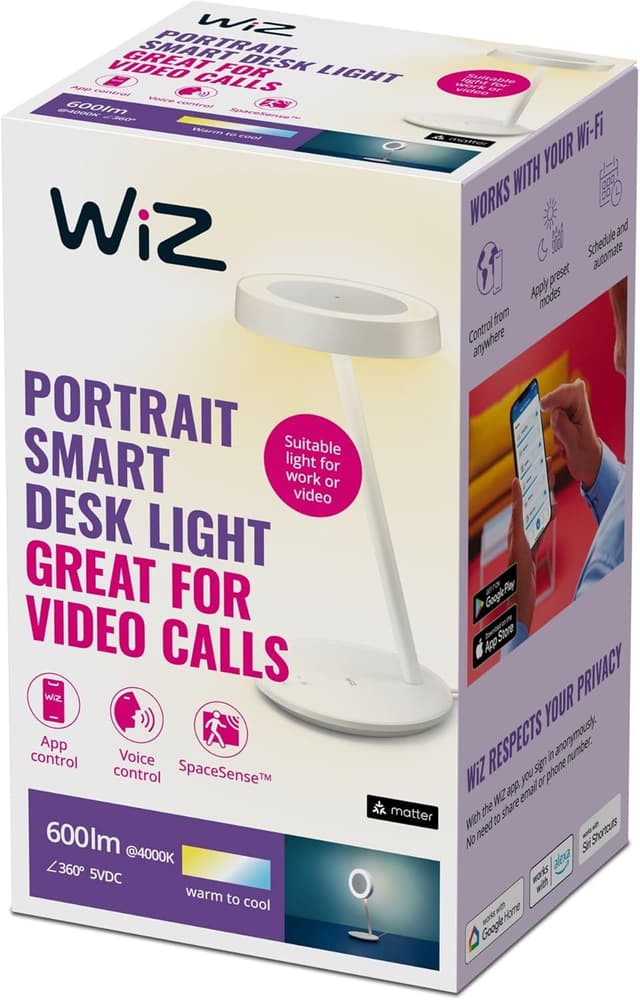 Imagen de WiZ Portrait lampe de bureau LED connectée en OfertitasTOP