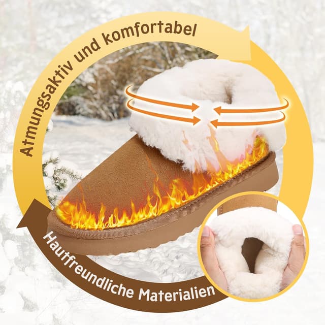 Detalle de Jifenkla bottes d’hiver femme, doublées chaudes