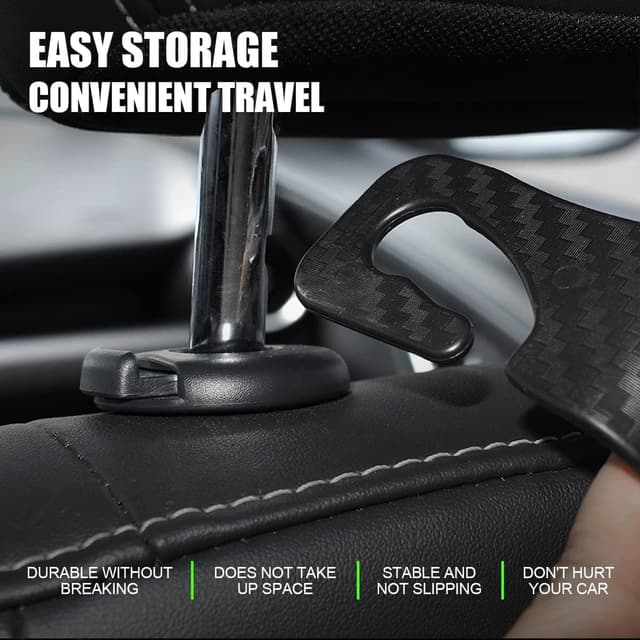 Thumbnail 3 de Car Seat Headrest Hooks 4PCS 44 lb capacity