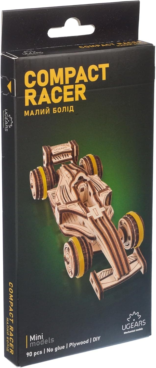 Thumbnail 6 de UGEARS Compact Racer : puzzle 3D en bois à construire pour adultes, kit de modèle compact
